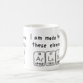 Arlan periodic table name mug (Front Right)