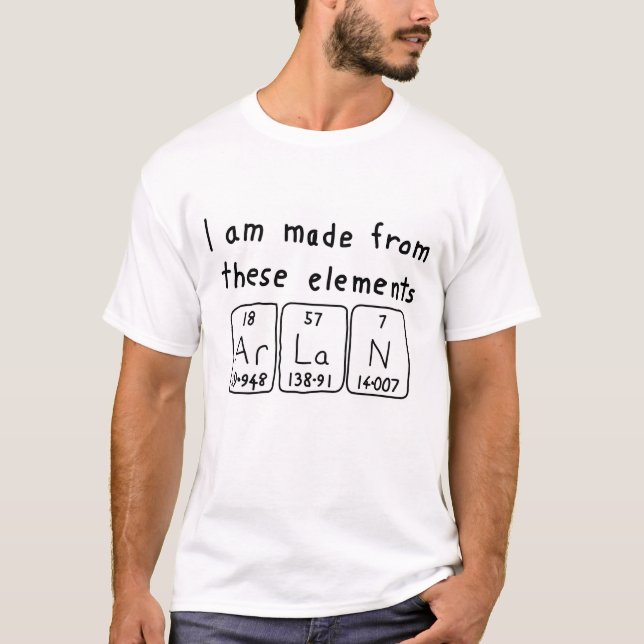 Arlan periodic table name shirt (Front)