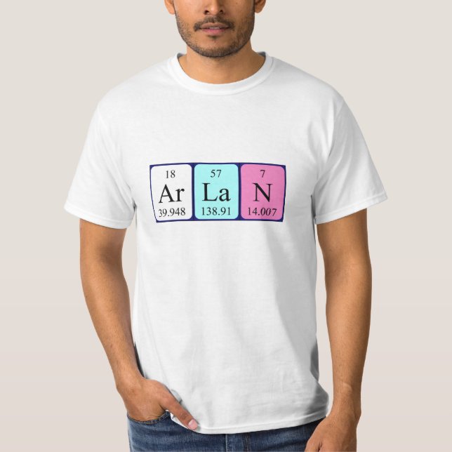 Arlan periodic table name shirt (Front)