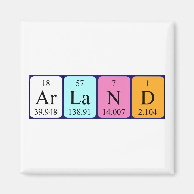 Arland periodic table name magnet (Front)