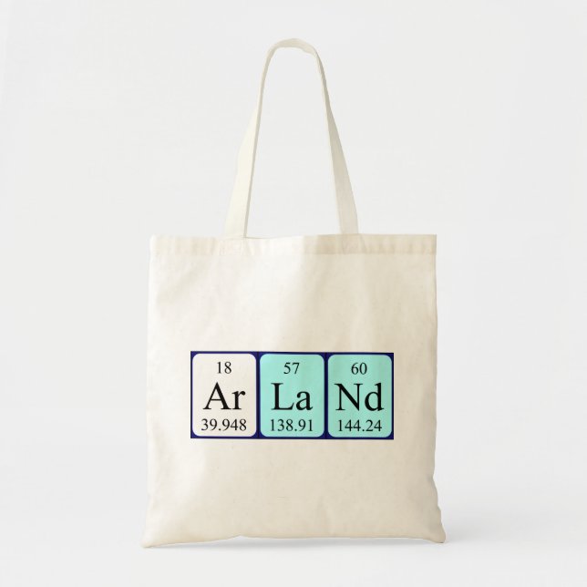 Arland periodic table name tote bag (Front)