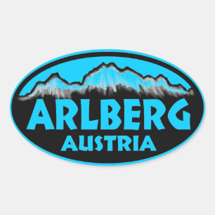 Arlberg Austria blue oval stickers
