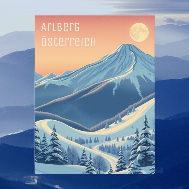 Arlberg Austria Europe ski vacation moder  ostcard Postcard (Creator Uploaded)