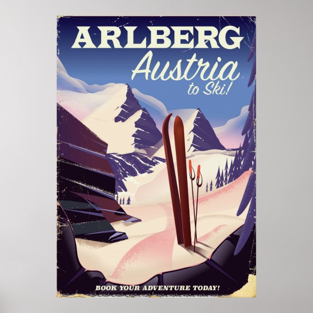 Arlberg Austria ski travel poster (Front)