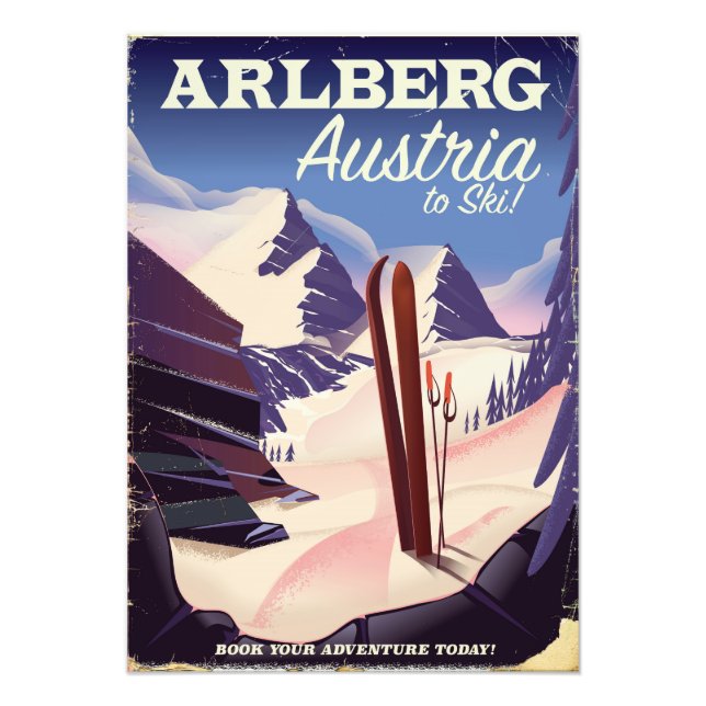 Arlberg Austria ski travel poster (Front)