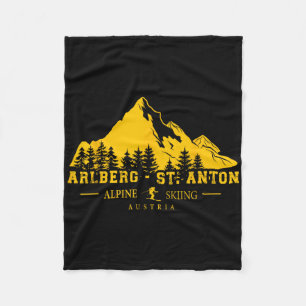 Arlberg St. Anton Austria Ski Resort Alpine Skiing Fleece Blanket