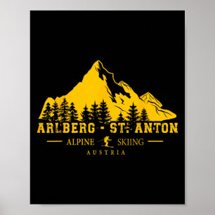 Arlberg St. Anton Austria Ski Resort Alpine Skiing Poster