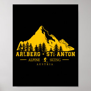 Arlberg St. Anton Austria Ski Resort Alpine Skiing Poster