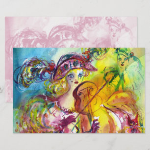 ARLECCHINA  VIOLINIST / Venetian Carnival Night St Stationery