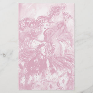 ARLECCHINA  VIOLINIST / Venetian Carnival Night Stationery