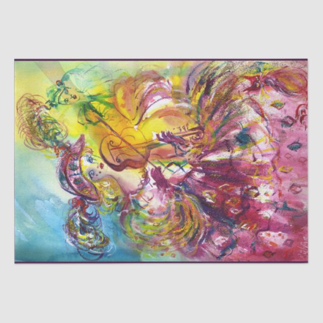 ARLECCHINA  VIOLINIST / Venetian Carnival Night  Tissue Paper (Front)