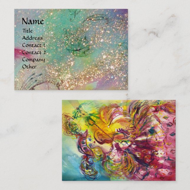 ARLECCHINA VIOLINIST,Violin ,Music,Theatre Artist, Business Card (Front/Back)