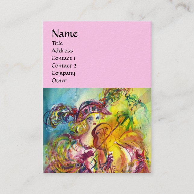 ARLECCHINA VIOLINIST,Violin ,Music,Theatre Artist, Business Card (Front)