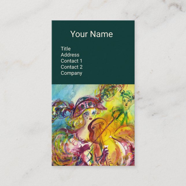 ARLECCHINA VIOLINIST,Violin ,Music,Theatre Artist, Business Card (Front)