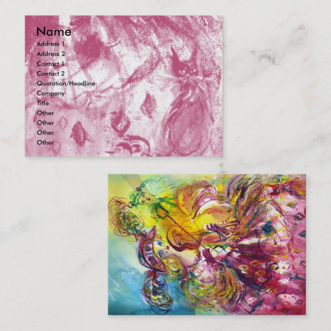 ARLECCHINA VIOLINIST,Violin ,Music,Theatre Artist, Business Card (Front/Back)