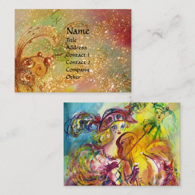 ARLECCHINA VIOLINIST,Violin ,Music,Theatre Artist, Business Card (Front/Back)