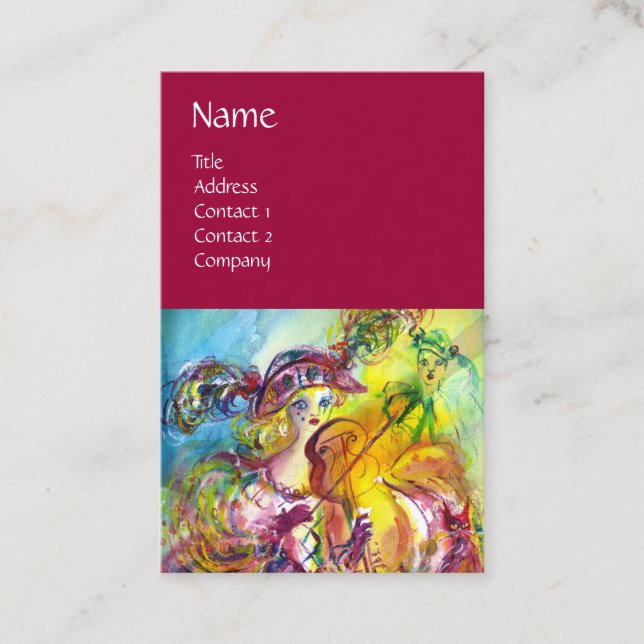 ARLECCHINA VIOLINIST,Violin ,Music,Theatre Artist, Business Card (Front)