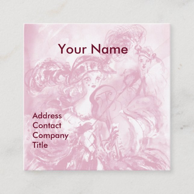 ARLECCHINA VIOLINIST,Violin,Music,Theatre Artist, Square Business Card (Front)