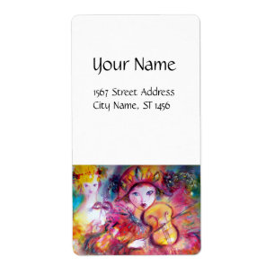ARLECCHINO AND COLOMBINA red pink purple yellow
