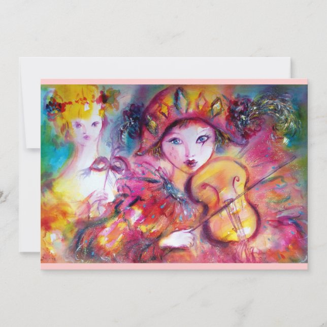 ARLECCHINO AND COLOMBINA Venetian Mardi Gras Masks (Front)