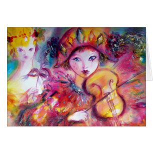 Arlecchino Playing Violin and Colombina