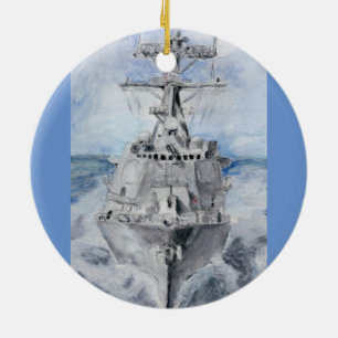 Arleigh Burke Class Destroyer Ceramic Ornament