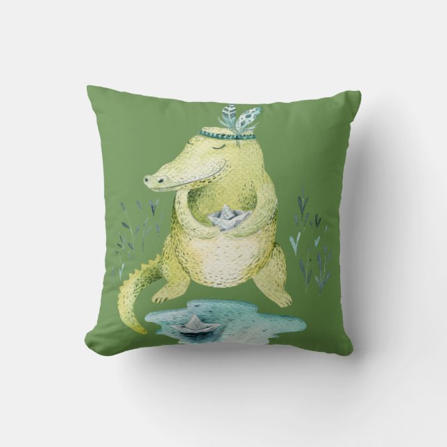 Arlena the Alligator Cushion (Front)