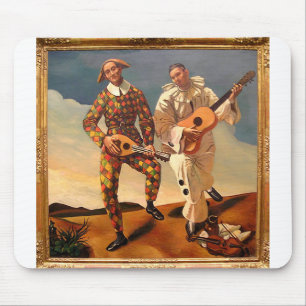 Arlequin et Pierrot Mouse Mat