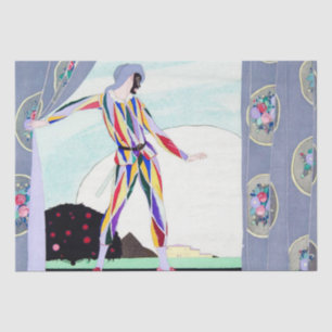 Arlequin from Comedie Italienne by Umberto Brunell Tissue Paper