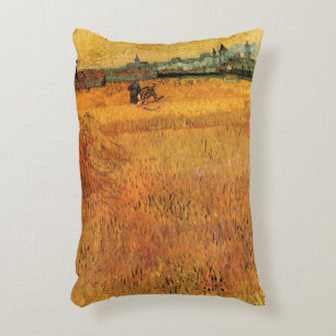 Arles: View from Wheat Fields by Vincent van Gogh Decorative Cushion