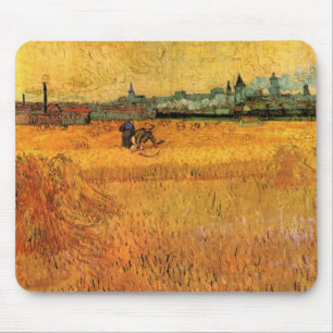 Arles: View from Wheat Fields by Vincent van Gogh Mouse Mat