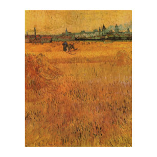 Arles: View from Wheat Fields by Vincent van Gogh Wood Wall Art
