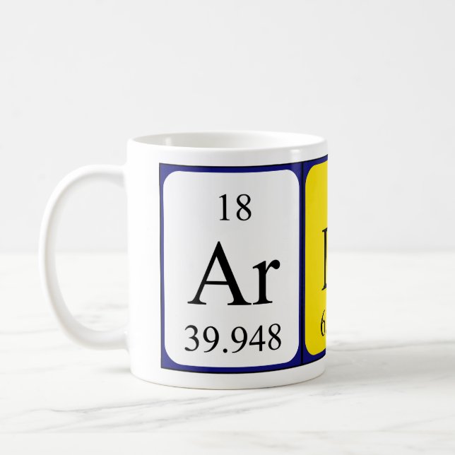 Arlin periodic table name mug (Left)