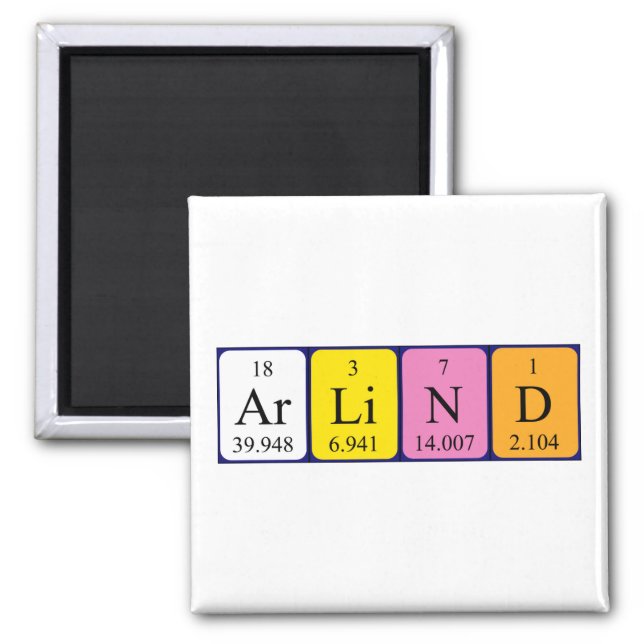 Arlind periodic table name magnet (Front)