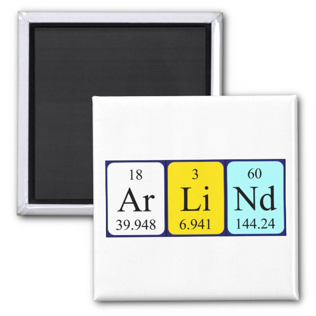 Arlind periodic table name magnet (Front)