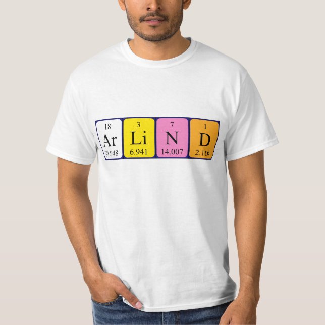 Arlind periodic table name shirt (Front)