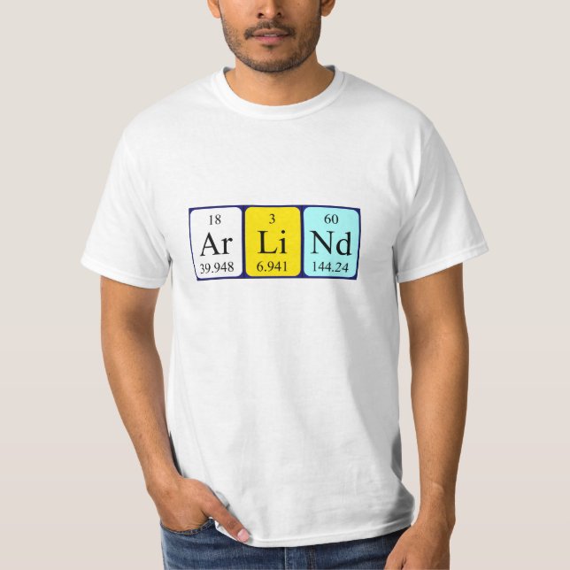 Arlind periodic table name shirt (Front)