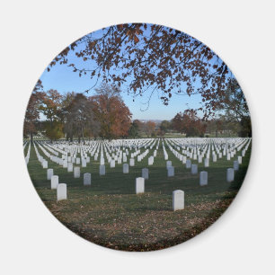 Arlington Cemetery Headstones in Lines Fall 2013 Magnet