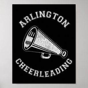Arlington Cheer Distressed Retro 90's Cheerleader Poster