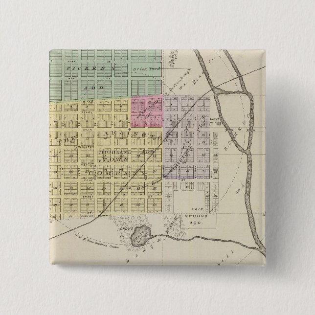 Arlington, Kansas 15 Cm Square Badge (Front)