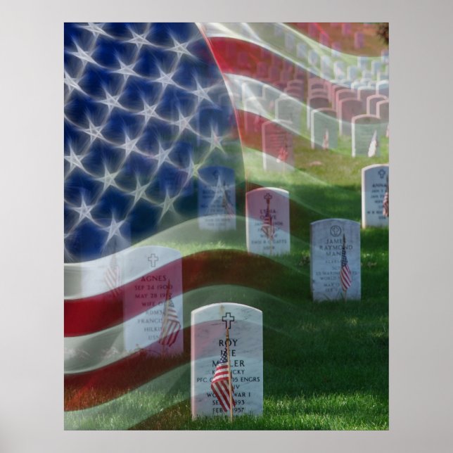 Arlington National Cemetery, American Flag Poster (Front)