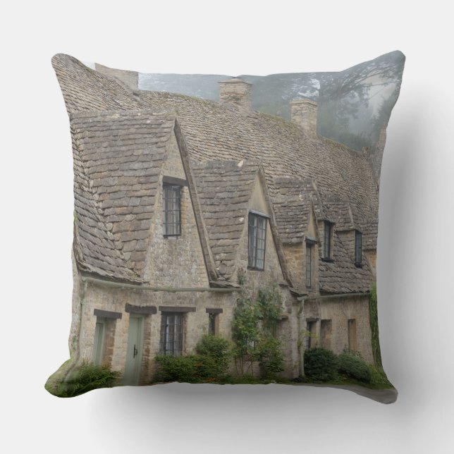 Arlington Row, Bibury throw pillow (Front)