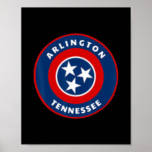 Arlington Tennessee Tn Flag Dge Roundlet Souvenir Poster