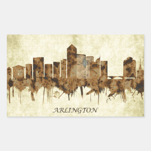 Arlington Texas Cityscape Rectangular Sticker