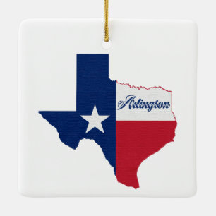 Arlington Texas Flag Ceramic Ornament