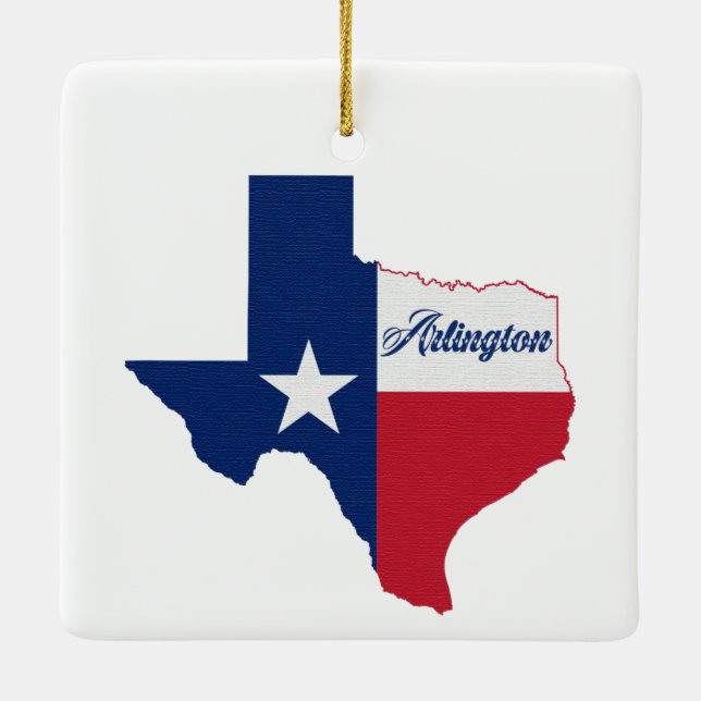 Arlington Texas Flag Ceramic Ornament (Back)