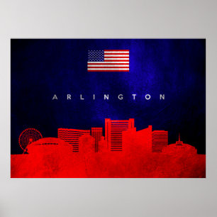 Arlington Texas Skyline Poster