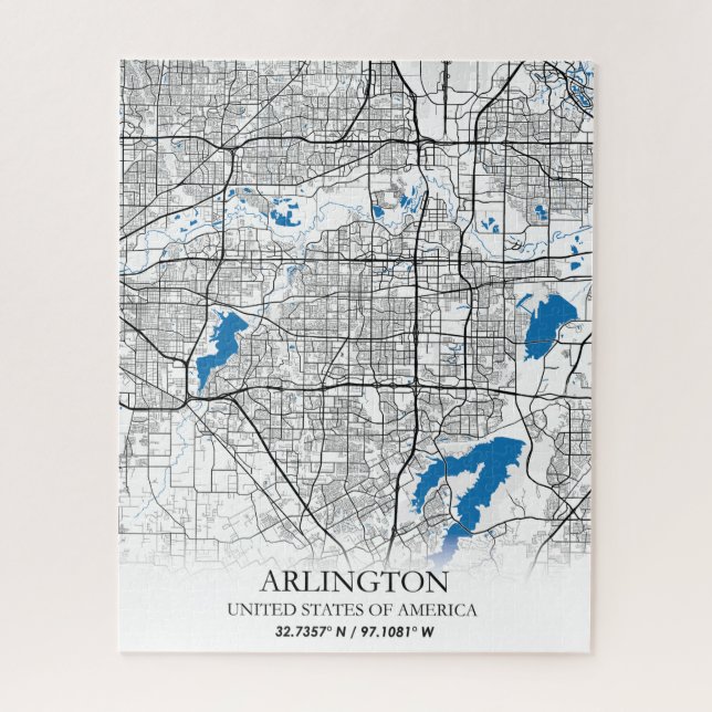 Arlington Texas USA City Travel City Map Jigsaw Puzzle (Vertical)