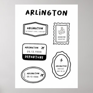 Arlington - Travel Stamp Collection   Minimalist  Poster