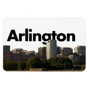 Arlington TX Skyline w/Arlington in the Sky Magnet